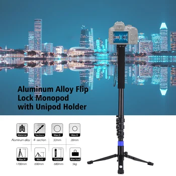

Aluminum Alloy Flip Lock Camera Monopod with Unipod Holder 1/4 3/8 Inch Screw Mounts Tripod Monopod for Canon Nikon DSLR ILDC