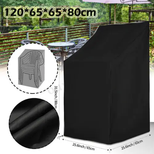 Furniture Chair Cover Waterproof 420D Oxford Outdoor Stacking Chair Cover Garden Parkland Furniture