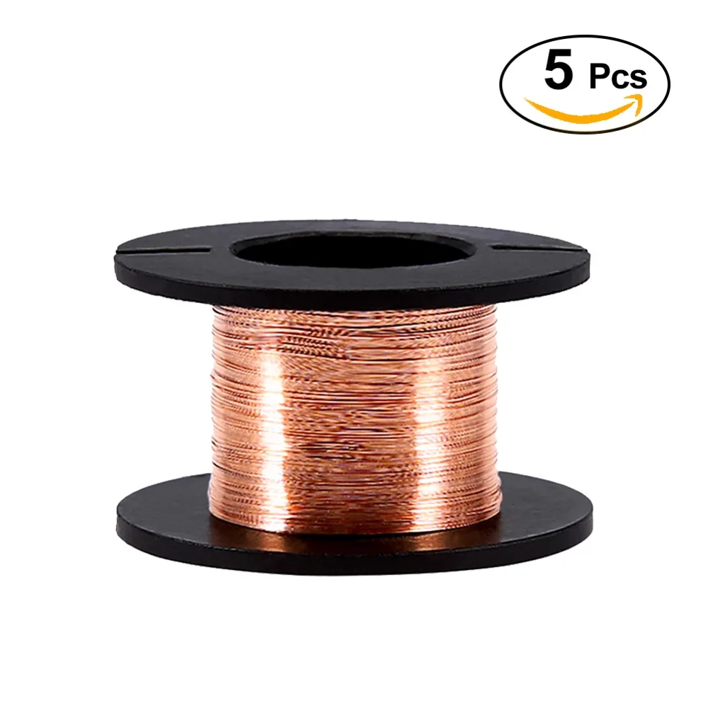 

5PCS/Lot 0.1mm Enameled Wire Copper Winding Wire Enamelled Repair Cable Soldering Wire 15m Length new