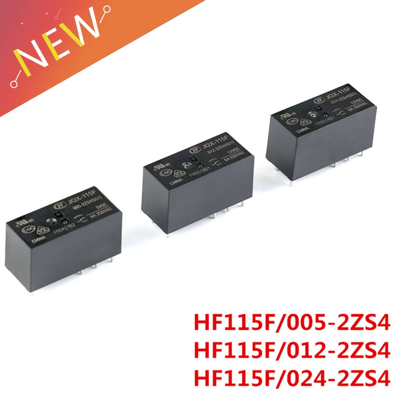 Реле HF115F 012 2ZS4 12 в пост. Тока 5 В 24 8A 250 8 пин 024 JQX 115F|Реле| |