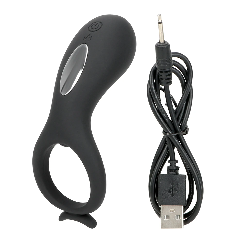 IKOKY USB перезаряжаемое 10 режимов кольцо для секса вибрирующее на пенис силиконовый