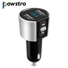 Powstro Bluetooth MP3 зарядное устройство для автомобиля с FM передатчик Беспроводной радио Dual USB Поддержка U диска музыкальный плейер с вольтметром
