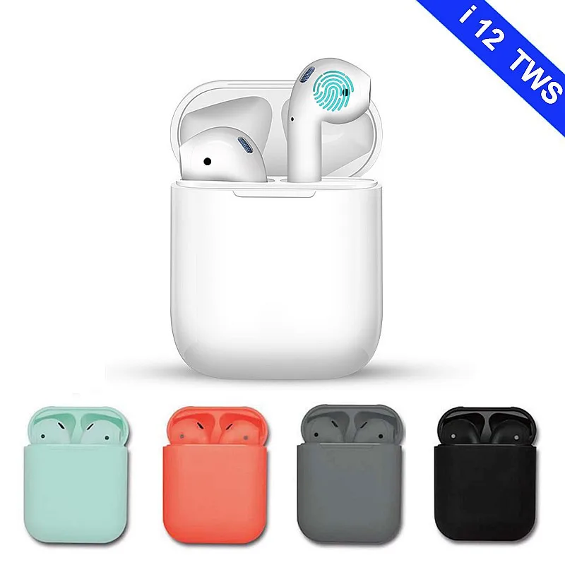 

New i12 Tws Bluetooth 5.0 Earphones Wireless Headphones Pods Touch Control Headset 3d Stereo Earbuds with Charging Box