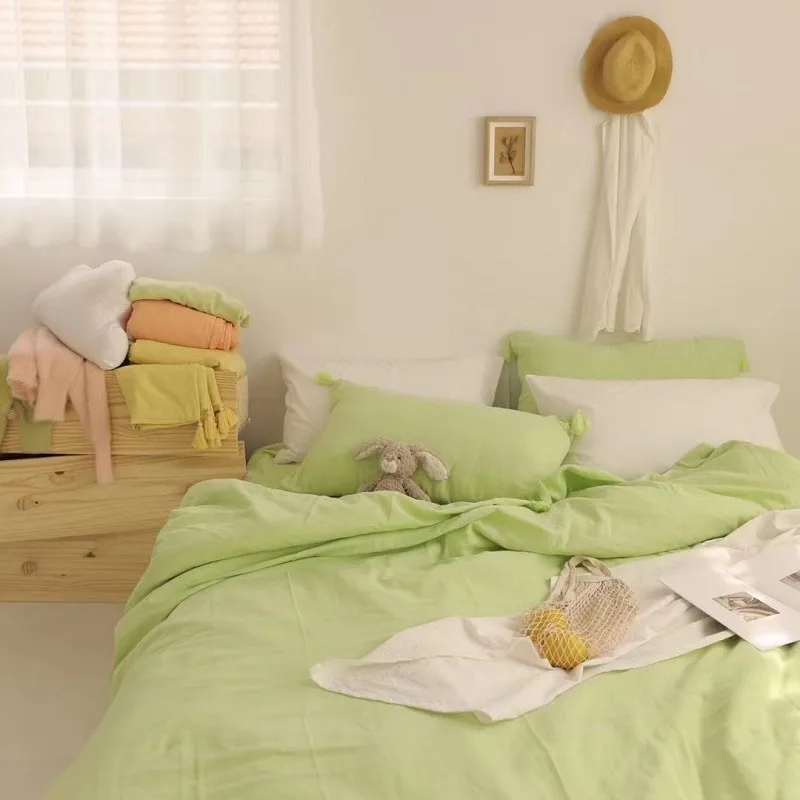 

Fairy color double-layer yarn four-piece set girl heart pure cotton bedding 328270290