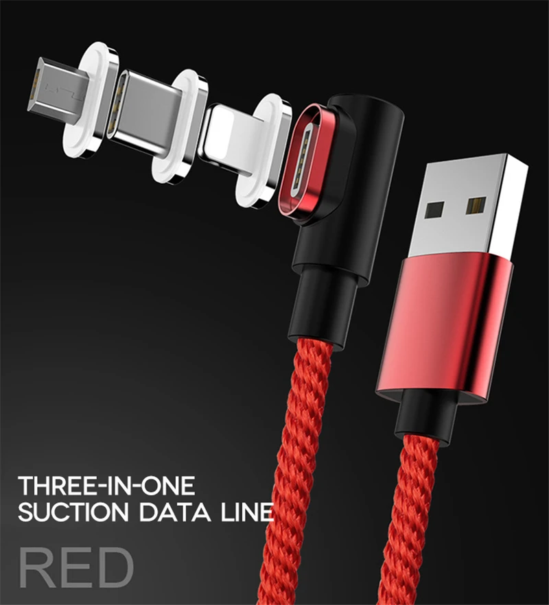 كابل مغناطيسي المصغّر usb نوع C سريع شحن الهاتف المصغّر usb نوع-C المغناطيس شاحن سامسونج فون هواوي Xiaomi البيانات