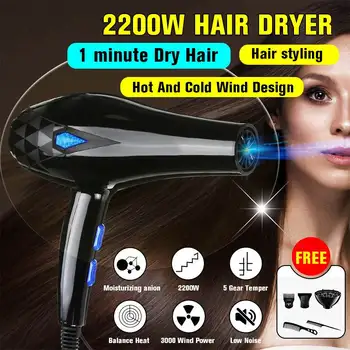 

Professional 2200W Strong Power Hair Dryer for Hairdressing Barber Salon Tools Blow Dryer Low Hairdryer Hair Dryer Fan 220V