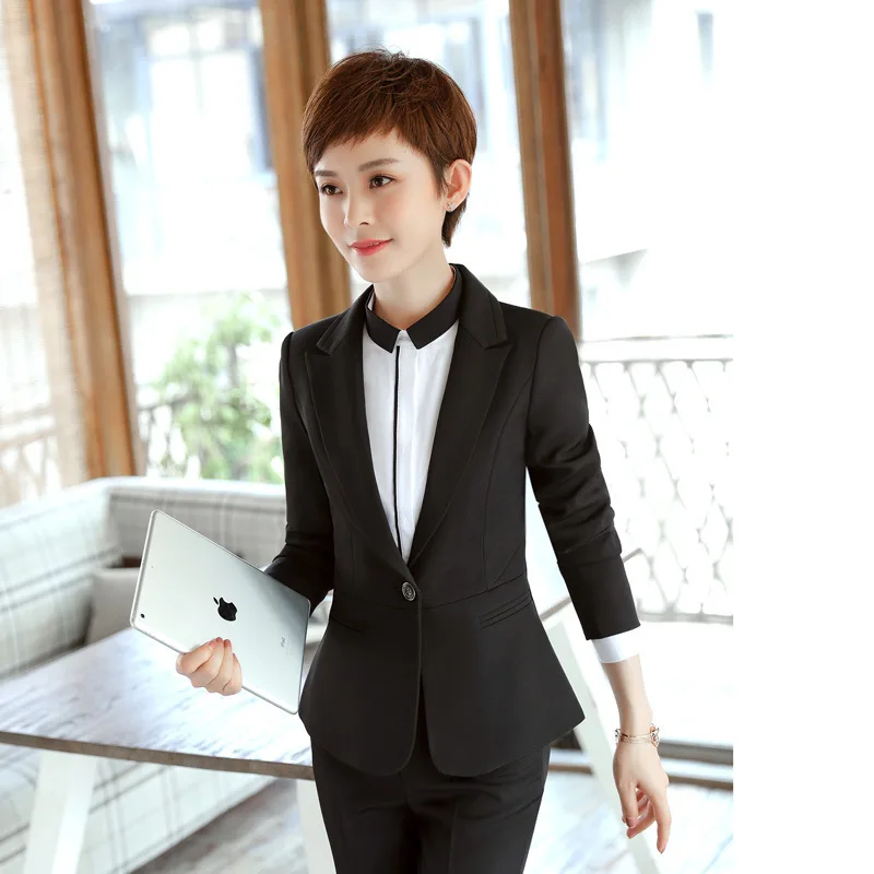 

Comfortable High Quality Jacket With Pocket Office Lady Formal Casual Style Blazer Women Wear Suit Work Blaser Coat Business