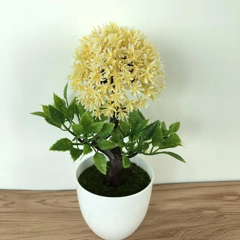AUGKUN искусственное Горшечное растение лук цветок шар растение богатый цветок набор поддельные горшечные домашний декор бонсай украшение стола