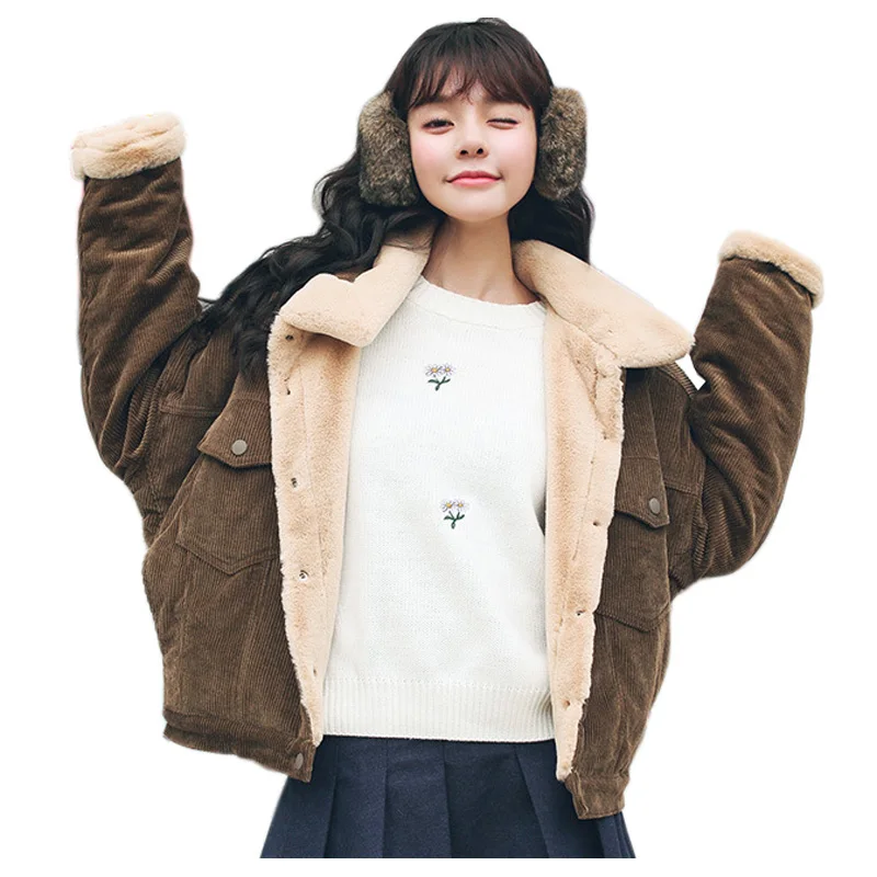 فضفاض سروال قصير سترة النساء 2018 جديد الشتاء سميكة فو الفراء داخل الستر السيدات لطيف قميص معطف دافئ سترة الإناث فضفاض سروال قصير سترة النساء 2018 جديد الشتاء سميكة فو الفراء داخل الستر السيدات لطيف قميص معطف دافئ سترة الإناث