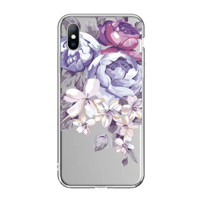 Ottwn Мягкий силиконовый чехол для iPhone 11 7 8 6 6S Plus 5 SE ретро чехлы с листьями и цветами