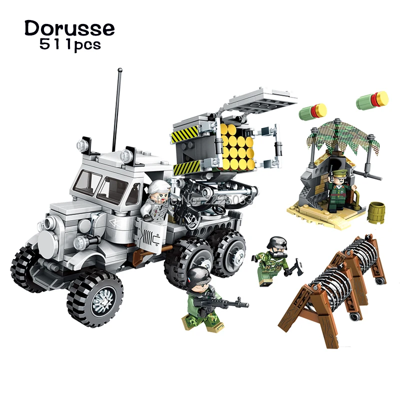 

Compatible legoing Army series 511pcs DIY Military Legion model weapons with figures building blocks for kids social games toys