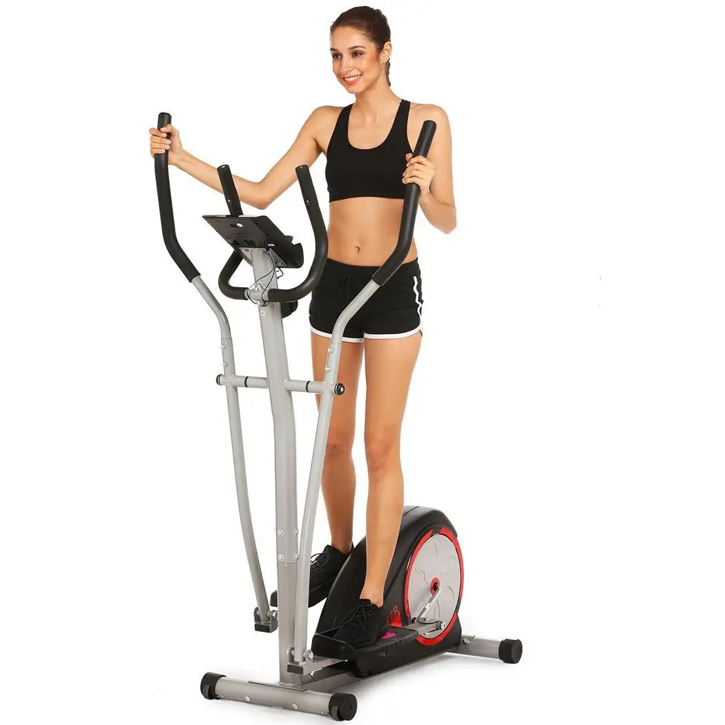 

ANCHEER Magnetic Control Mute Elliptical Trainer with LCD Monitor Home Office Fitness Workout Machine