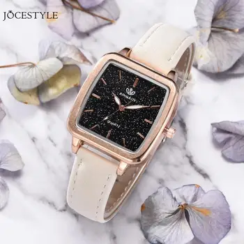 

Women Quartz Watches PU Leather Strap Male Casual Wristwatch Strap Starry Sky Casual Square Wristwatch Relogio Masculino
