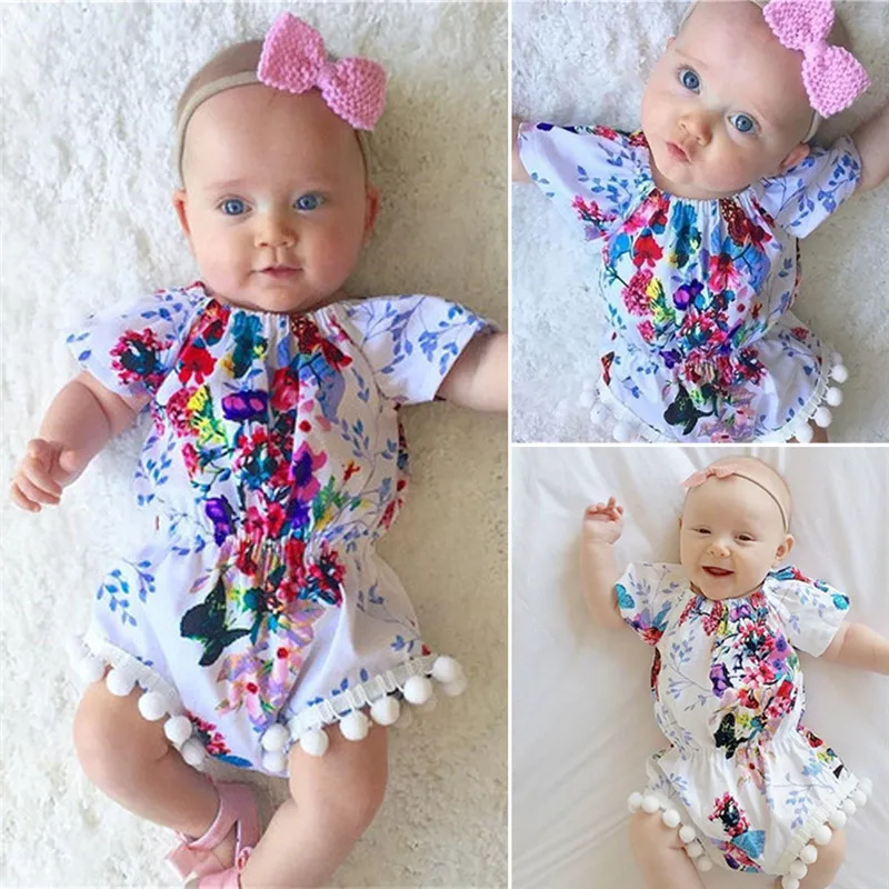 Популярные боди pudcoco для новорожденных девочек с цветочным рисунком Модный