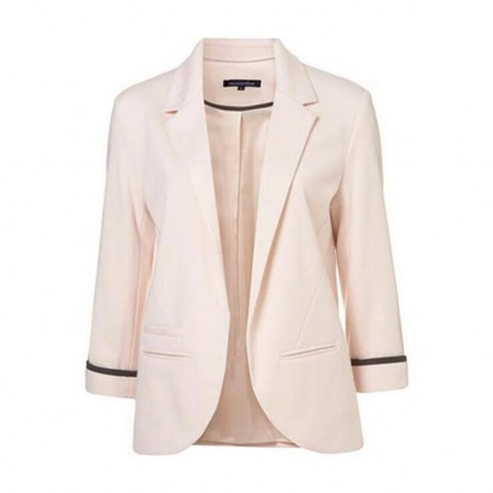 

2019 New Spring Autumn Womens Blazers Slim Fit Formal Jackets Work Open Front Notched Ladies Office Blazer Women Coat Feminina