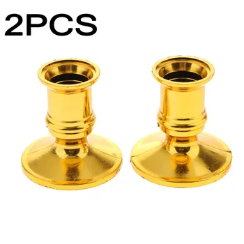 

2pcs Gold Taper Candle Holders Candle Base Traditional Fits Standard Candlestick for Wedding Home Table Decoration