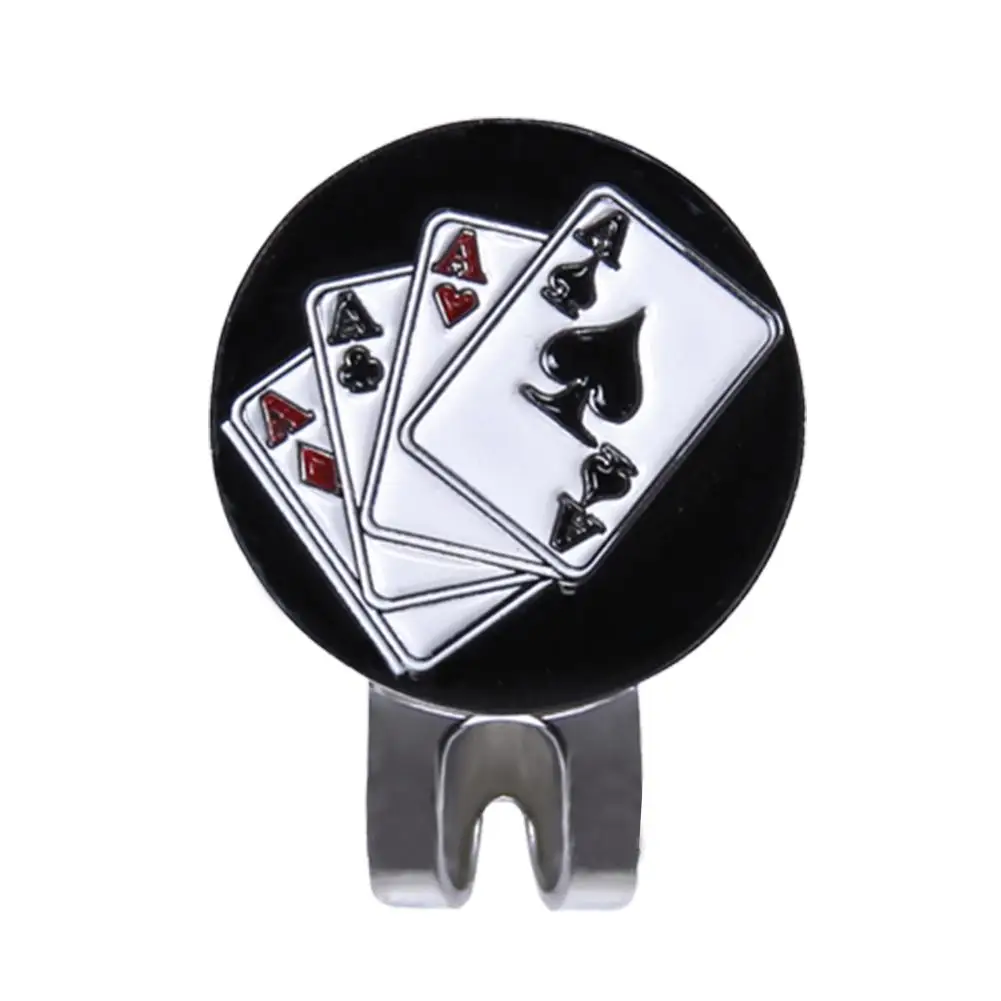 1 шт зажим для шляпы для гольфа игральные карты для покера узор Магнитная съемный металлический зажим принадлежности для гольфа 2019 Новые