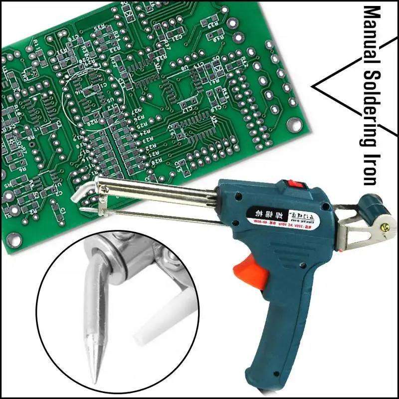 110 В/220 В ручной внутренний нагревательный паяльник автоматически отправить оловянный пистолет паяльная станция Сварка ремонт инструмента#35
