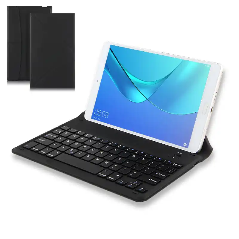 AZERTY ELTD Clavier /Étui pour Samsung Tab S5e 10.5 Pouces T720//T725, Wireless Clavier 7 Couleurs Trois partition r/étro/éclair/é Clavier Housse pour Tab S5e 10.5 Pouces T720//T725 BG-Noir