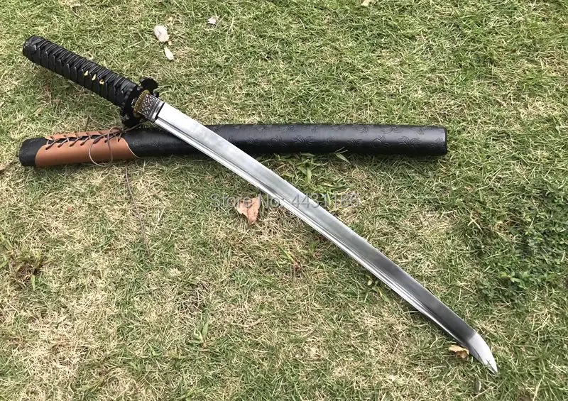 Ручной работы полный тан Весна сталь высокая прочность меч вакидзаси катана готовый для битвы самурая Косплей настоящий острый нож