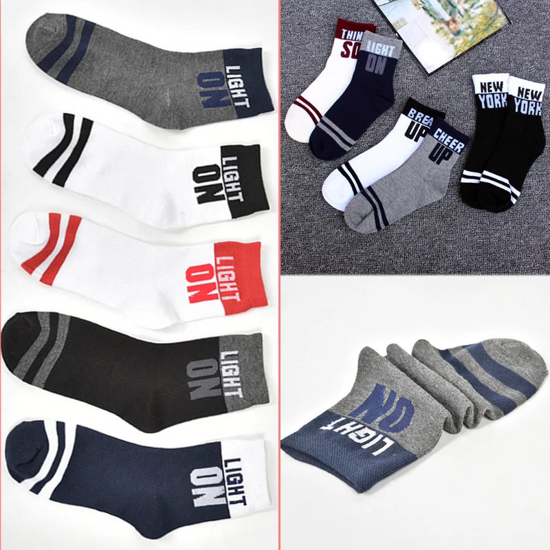 

Strip Street Skateboard Beautiful Cotton 1Pair Hip Hop Graceful Sock 2019 New Arrival Sport Elastic Basket ball Funny Letters