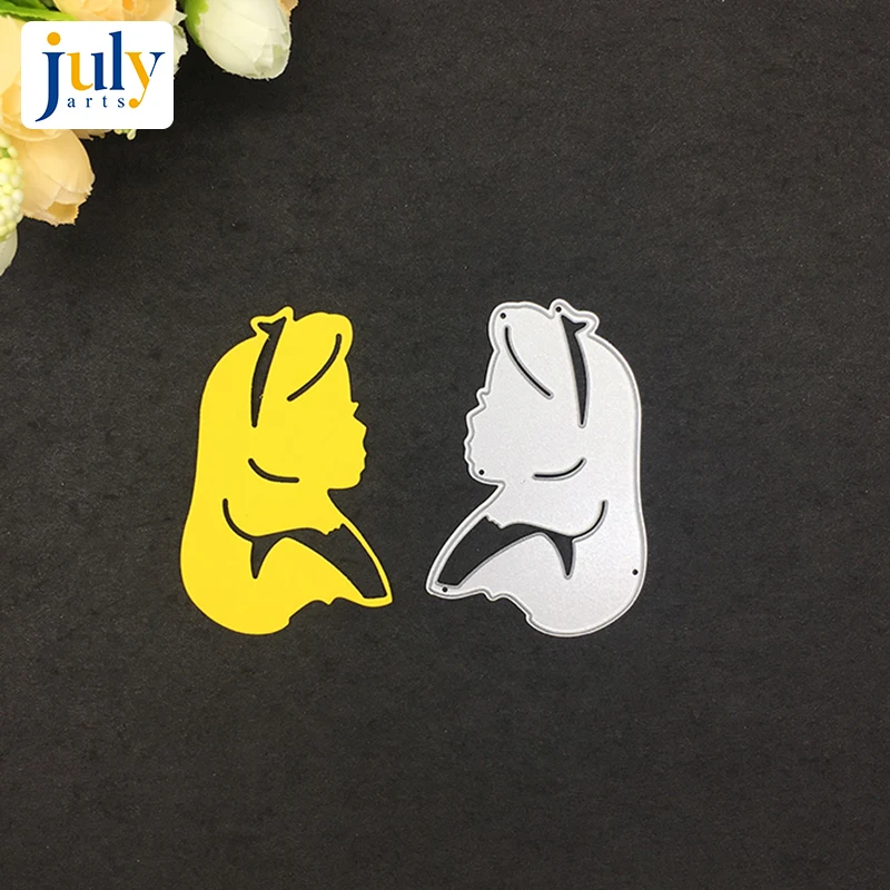 

Julyarts Cutting Dies Silver Beautiful Woman Embossing Stencil For DIY Scrapbook Paper Album for Handwork Creative New Dies