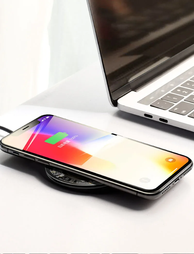 

Qi Wireless Charger Ultra-thin 10W for IPhone X / XS Max XR 8 Plus Samsung S8 S9 Millet Mi 9 Mobile Phone Accessories and Parts
