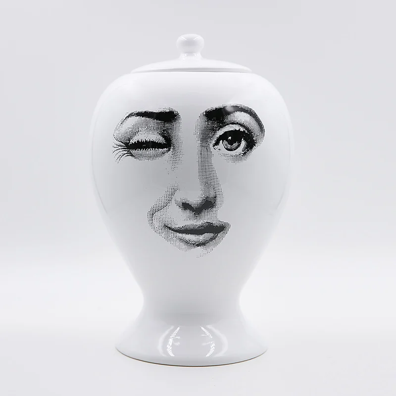 

Fornasetti Vase Decor Flower Pot European Ceramic Decorative Sealing Vase Home Decoration Accessories Christmas