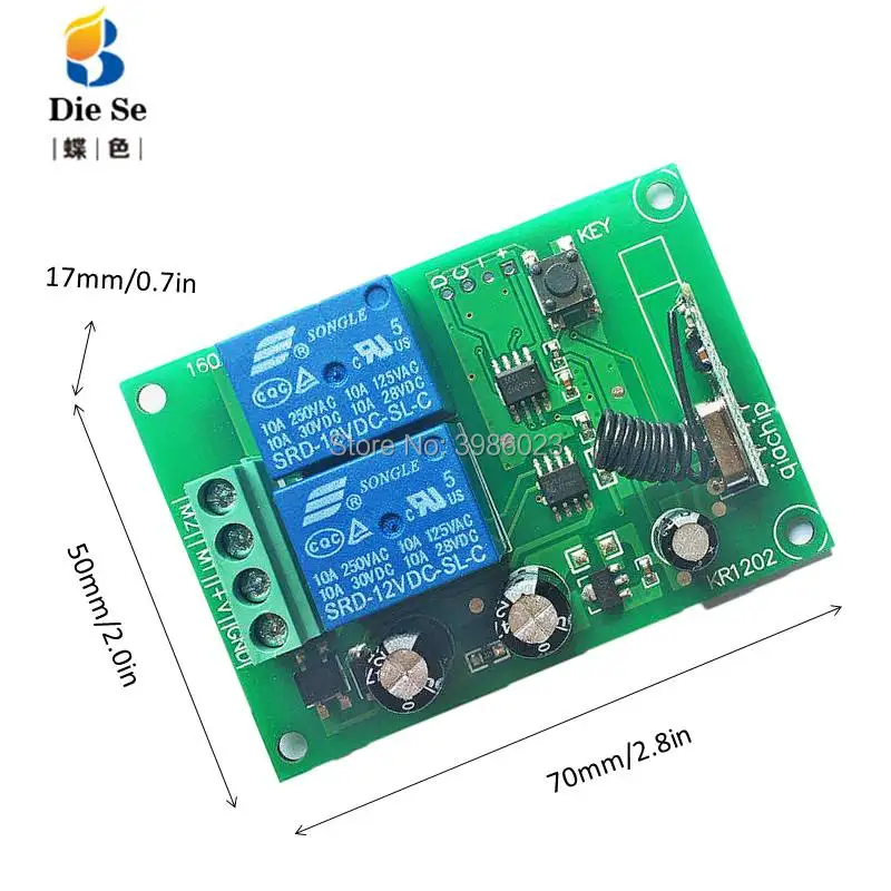 433MHz Universal RF Remote Control Switch DC 12V 2CH Relay Receiver Module 433Mhz Universal Wireless Remote Control Switch 433MHz Universal RF Remote Control Switch DC 12V 2CH Relay Receiver Module 433Mhz Universal Wireless Remote Control Switch