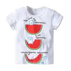 VTOM/летние футболки для маленьких мальчиков и девочек, футболка с короткими рукавами, милая детская хлопковая футболка, детская одежда