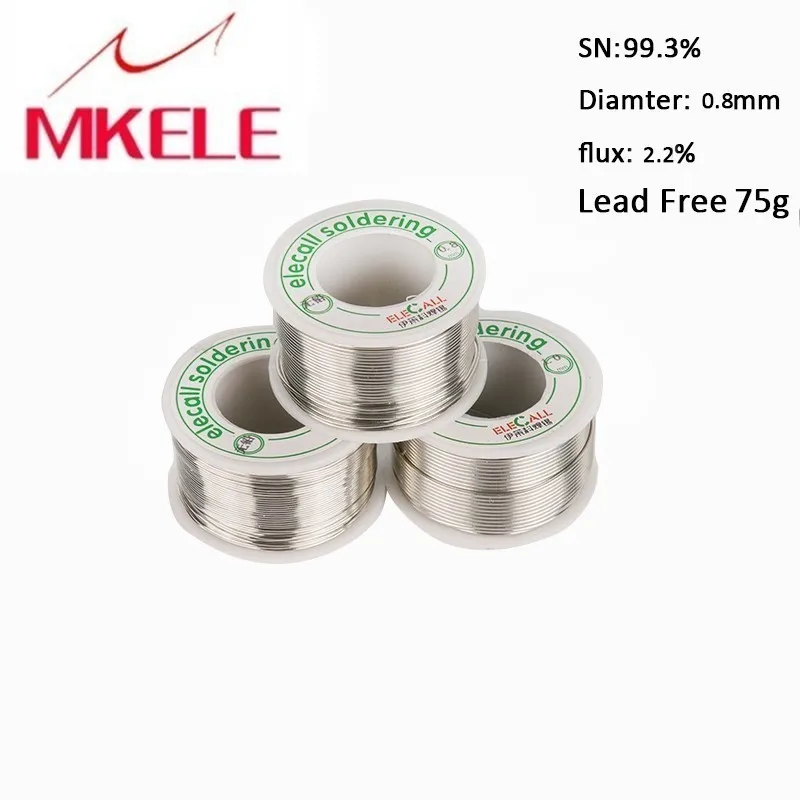

Lead Free Solder Wire Tin 0.8mm 75g Rosin Core Roll Flux Reel Melt Soldering enamelled reel solder tin lead soldering wire