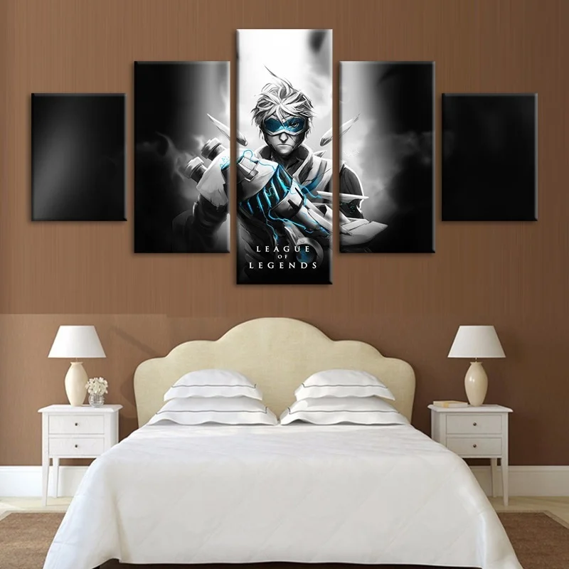 5 Piece Game Poster League of Legends the Prodigal Explorer Ezreal Wall Painting for Living Room Wall Decor