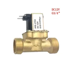 Электромагнитный клапан воды нормально закрытый впускной воздушный клапан 3/4 дюйма потока DC 12V DC 24 V, AC 220V Gold переключатель
