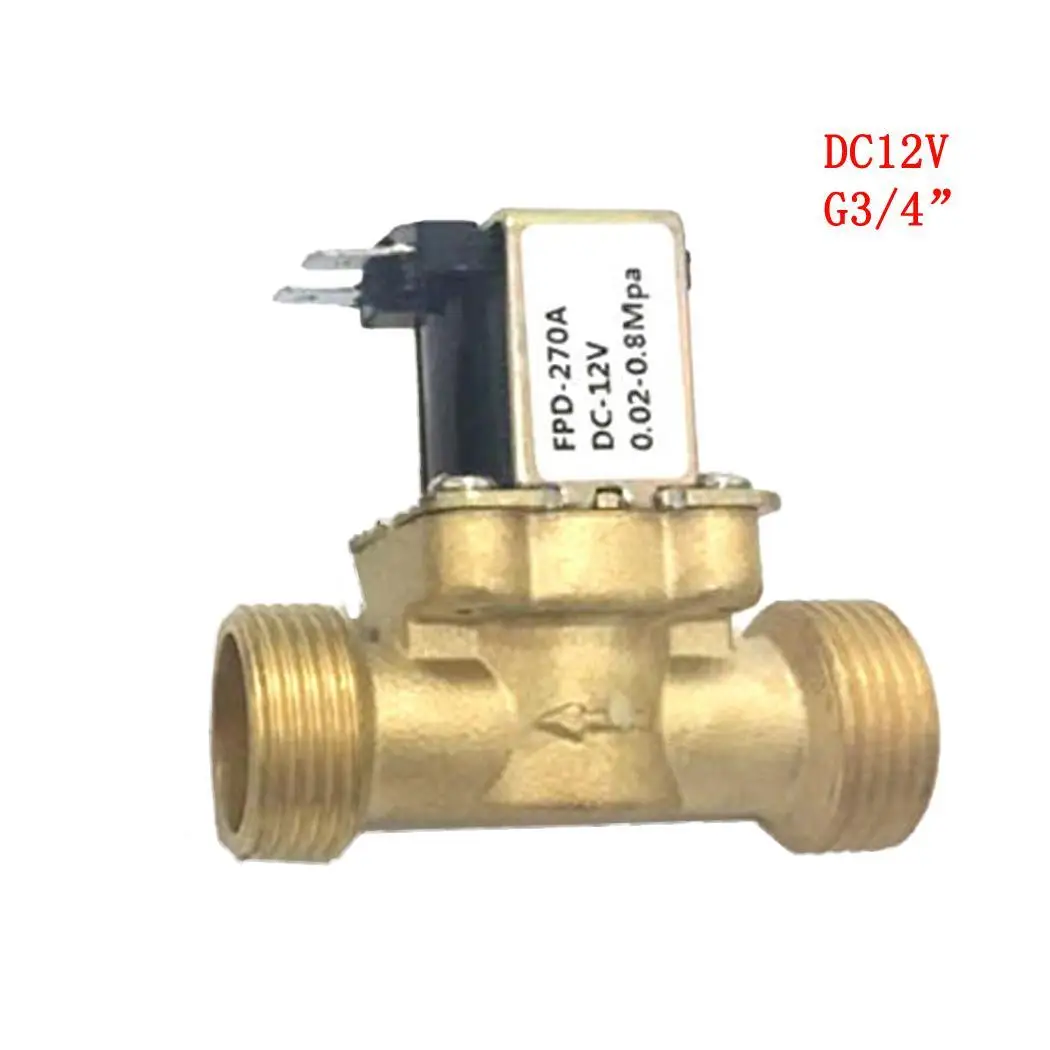 

Electric Solenoid Valve Water Normally Closed Air Inlet 3/4inch Flow DC 12V, DC 24V, AC 220V Gold Switch