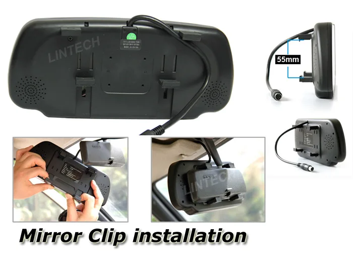 Rear view Mirror Car monitor Back clip installation