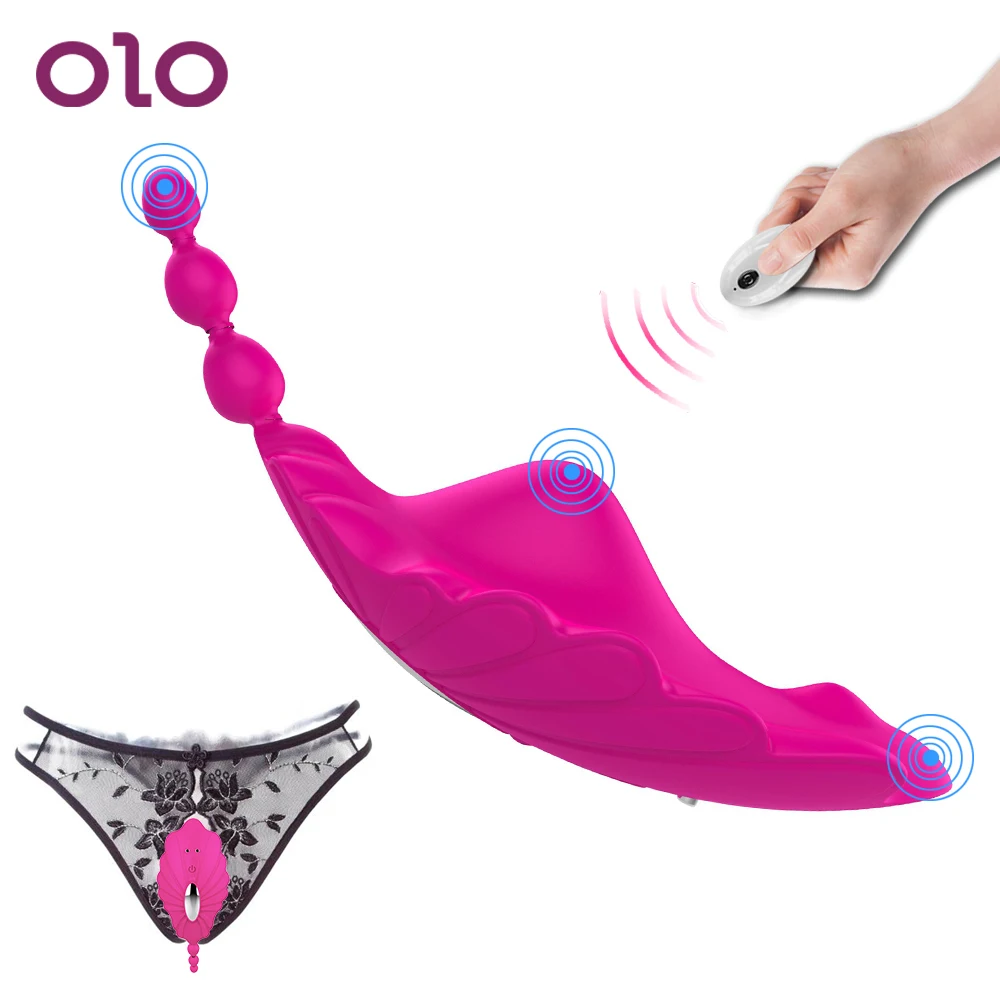 Массажный Вибратор бабочка OLO Perineum Anus стимулятор Вагины и клитора с