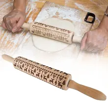 Рождественская тисненая скалка для выпечки печенья лапши печенье, фондан, пирог, тесто Выгравированный роллер олень; Снежинка