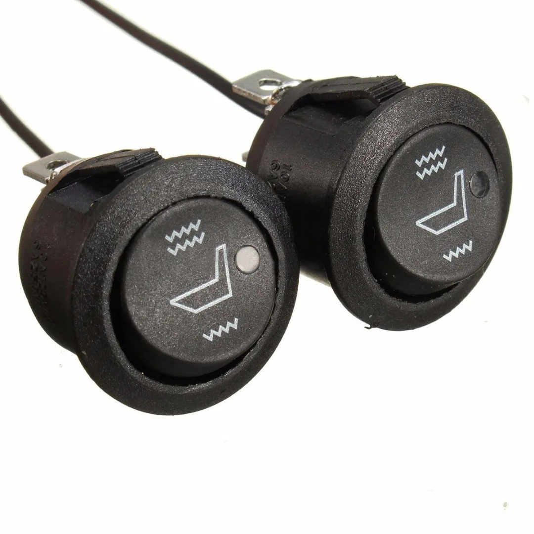 

JX-LCLYL 2pcs 3 Pins Round Car Heated Seat Heater Rocker Switch High Low Control