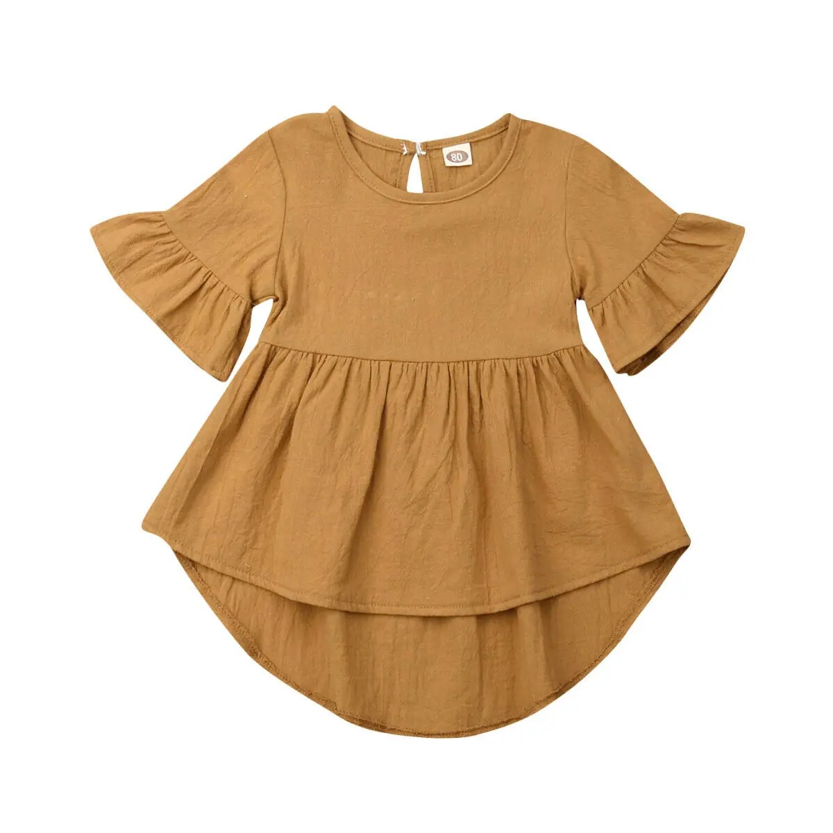 

2019 Newest Style Baby Toddler Fashion Girls Spring Summer Adorable Clothes Ruffled Sleeve Tutu Dresses 1-5Years