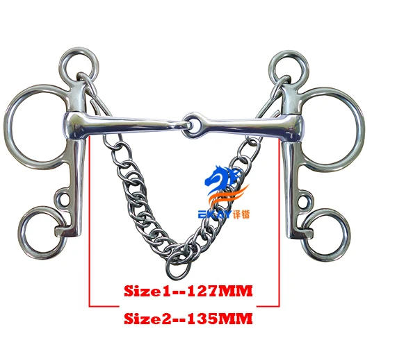 Из нержавеющей стали Pelham бит, твердый соединенный рот с SS цепи и крючки.(SBT0703