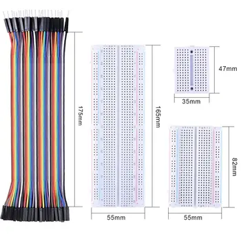 

6 Pieces Breadboards Kit with 120 Pieces 20cm Jumper Wires Male Female Male for Arduino Raspberry Pi