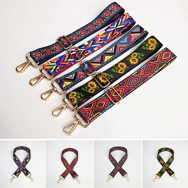 

Shoulder Bag Strap Adjustable Rainbow Belt Ethnic Style Colorful Strap Accessories Hanger Handbag Strap Cute Ribbon Replacement~