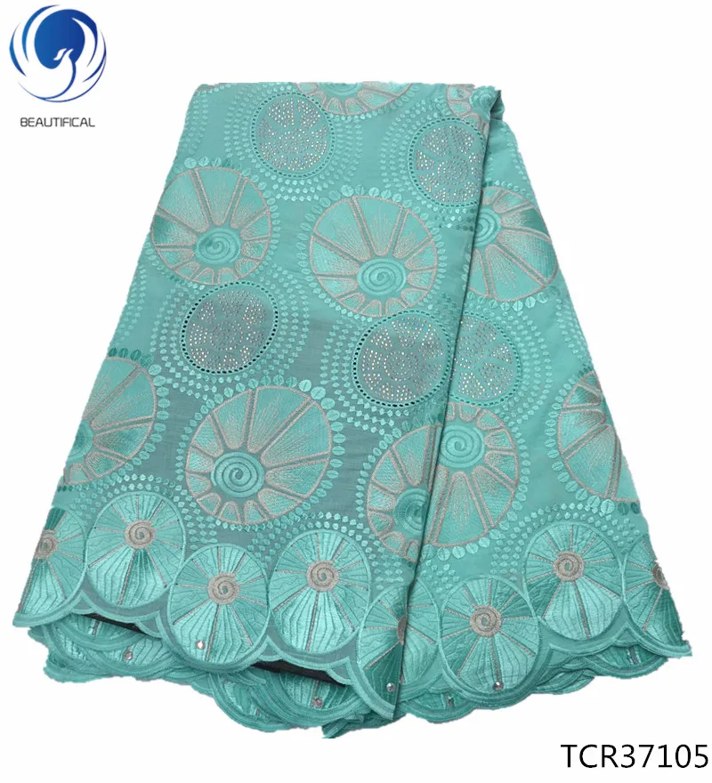 

BEAUTIFICAL cotton voile fabric with stoens nigeria swiss fabric 5 yards cotton voile lace african swisss TCR371