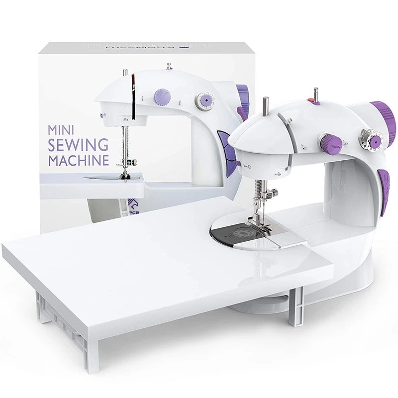 Мини-швейная машина с Рабочая поверхность, обновленная версия портативный мини-автомобиль швейная машинка для дома США штекер
