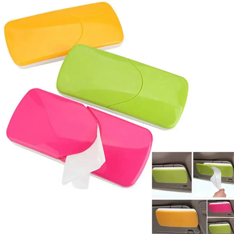 

Hot Sale Creative Cars Sun Visor Type Removable Tissue Boxes Slide Cover Napkin Holder Car Tissue Box Tissue Cover
