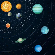 9 шт./компл. космический девять планет наклейки на стену Солнечный Системы звезды светящиеся наклейки большой люминесцентные Наклейки на стены для домашнего декора