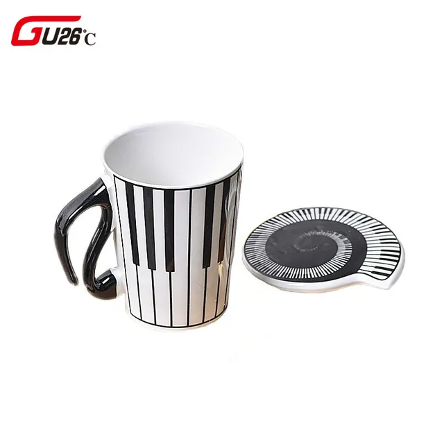 $US $8.35 280ml Creative Ceramic Mug Fashion Piano Musical Note Porcelain Milk Coffee Mug With Handgrip Birth