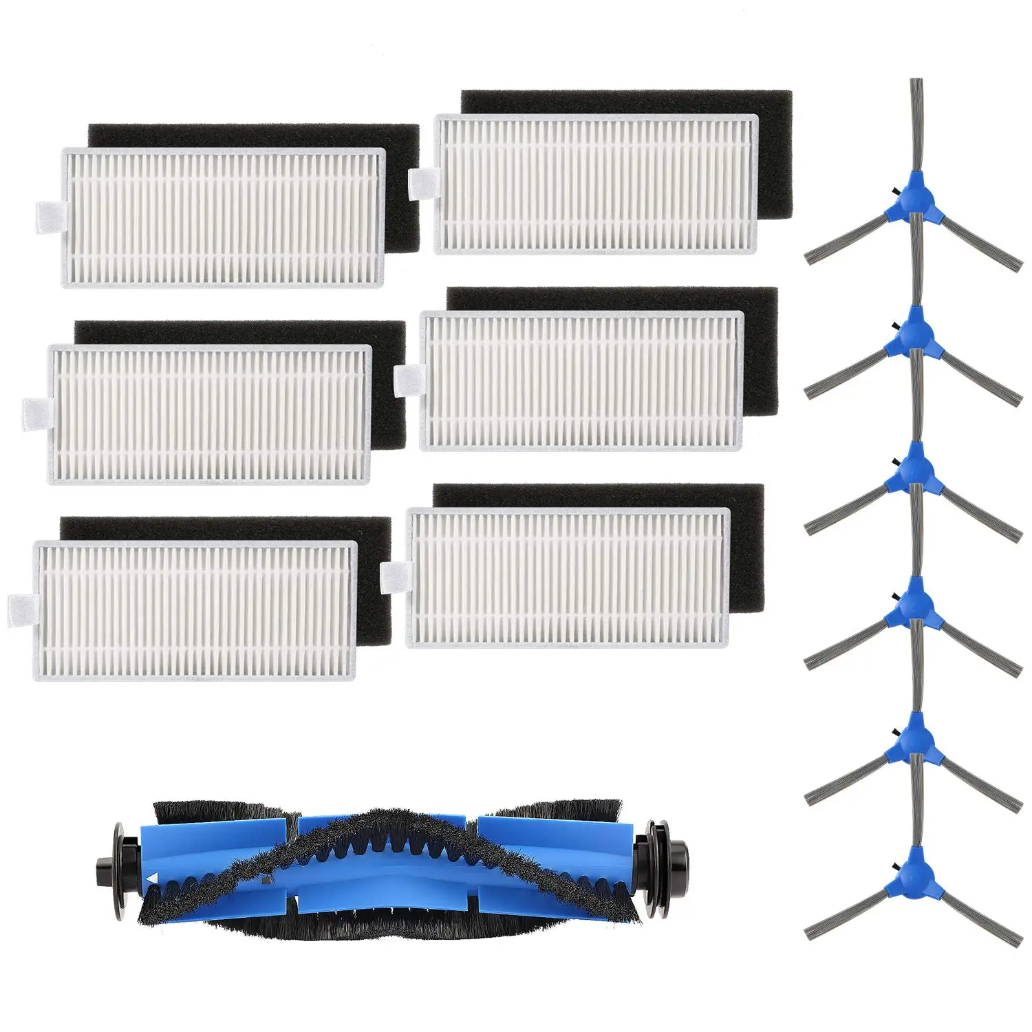 

Replacement Parts Compatible Eufy Boost IQ Robovac 11s Robovac 30 Robovac 30C Robovac 15C Accessories, 6 Filters, 6 Side Brush