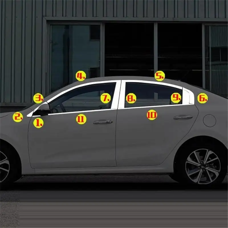 

Modified Chromium Window Exterior High-Grade Sticker Strip Parts Mouldings Car Styling Covers Trim Modification 17 FOR Kia K2
