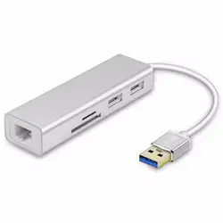 Алюминий USB3.0 к RJ45 гигабитный сетевой адаптер Ethernet LAN Порты и разъёмы USB 2,0 SD TF концентратор для карт памяти адаптер конвертер